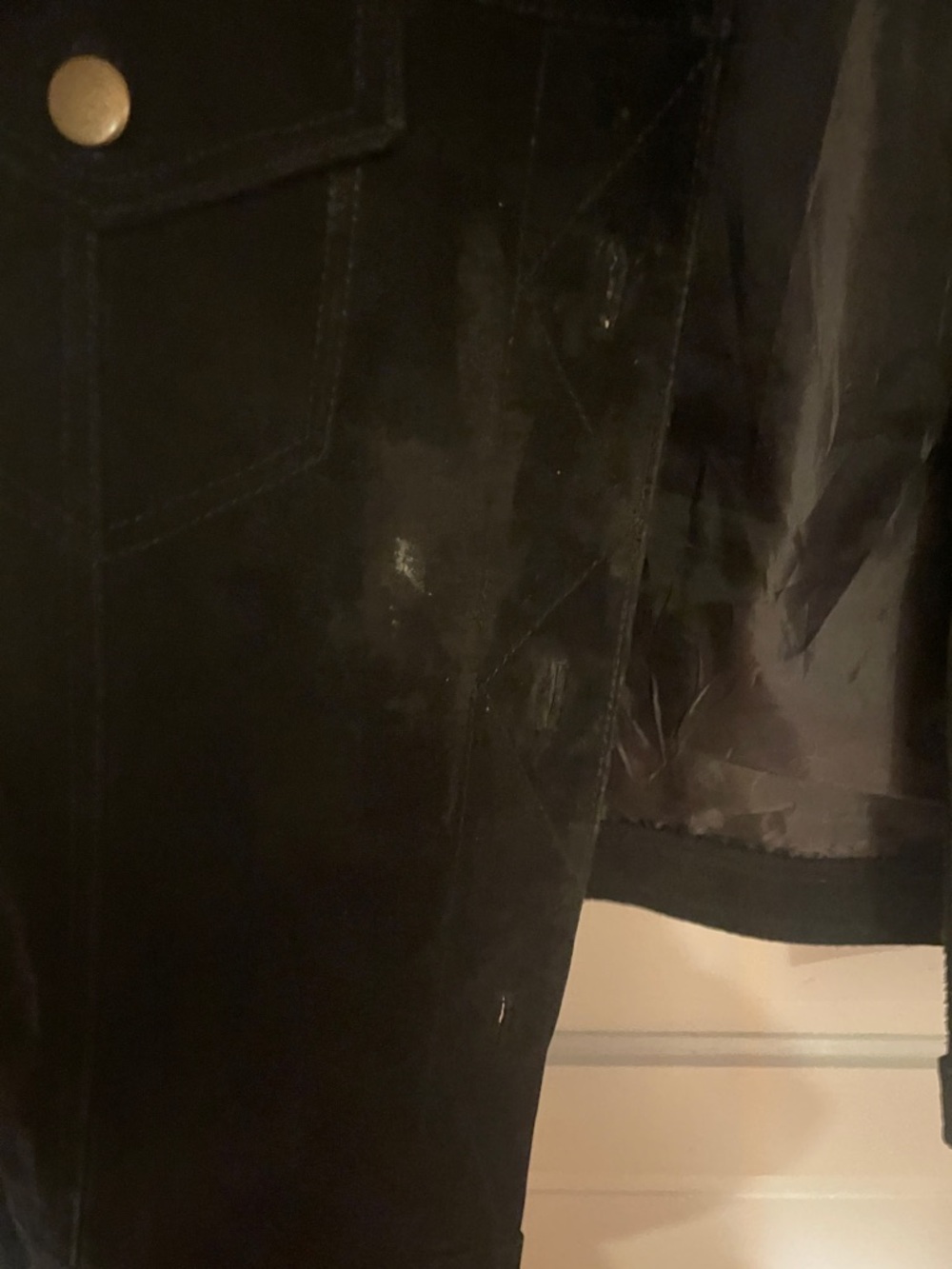 Brandon Thomas Black suede Jacket with Embroidered Floral Vine - Picture 4 of 8